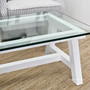 Chic white Avon Coffee Table with sleek glass surface, bringing a touch of the Hamptons' relaxed elegance to your living space