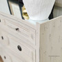The Isobel Grande Chest combines heavy distressing with an antique mirrored top for a look that's both coastal and classical – Canalside Interiors