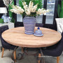 Santiago Round Dining Table with Reclaimed Elm Top