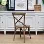Crafted with quality, this Cross Back Chair in Distressed Oatmeal adds a timeless element to your French Provincial themed library.