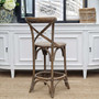 Perfect for kitchen use, this Cross Back Stool captures the essence of Hamptons luxury with its durable design and inviting finish