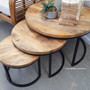 Oak Island 3 Piece Nesting Coffee Side Tables  INDUSTRIAL RUSTIC Style, CAFE FURNITURE, TABLES, TABLES Coffee Tables, TABLES Side Tables, LIVING Room, LIVING Coffee & Side Tables, CAFE FURNITURE Table Tops & Tables