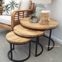 Oak Island 3 Piece Nesting Coffee Side Tables  INDUSTRIAL RUSTIC Style, CAFE FURNITURE, TABLES, TABLES Coffee Tables, TABLES Side Tables, LIVING Room, LIVING Coffee & Side Tables, CAFE FURNITURE Table Tops & Tables
