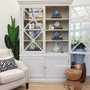Bungalow Display Unit Distressed Stone  HAMPTONS Style, PLANTATION Style, LIVING Room, LIVING Cupboards & Bookcases, STORAGE, STORAGE Bookshelves & Cupboards
