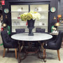 Santiago Round Dining Table with Carrara Marble Top 150cm  FRENCH  FURNITURE, INDUSTRIAL RUSTIC Style, TABLES, TABLES Dining Tables