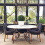 Santiago Round Dining Table with Carrara Marble Top 150cm  FRENCH  FURNITURE, INDUSTRIAL RUSTIC Style, TABLES, TABLES Dining Tables
