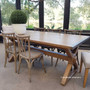 Catalina Double Extension Dining Table X-Base Cross Base metal detail tables, extension tables, hamptons, hamptons table, provincial, plantation, dining tables, trestle base, dining room, nautical, coastal