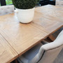 Balmoral Parquetry Double Extension Dining Table tables, extension tables, hamptons, hamptons table, provincial, plantation, dining tables, trestle base, dining room