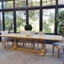 Balmoral Parquetry Double Extension Dining Table tables, extension tables, hamptons, hamptons table, provincial, plantation, dining tables, trestle base, dining room