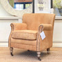 Doctus Aged Leather and Vintage Tan Armchair AGED LEATHER, CAFE FURNITURE Stools & Chairs