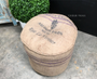 Zoe Hessian Industrial Ottoman Pouf  INDUSTRIAL RUSTIC Style, Recycled Furniture, Accessories, CHAIRS, CAFE FURNITURE, CHAIRS Stools, BEDROOM Headboards & Ottomans, CAFE FURNITURE Stools & Chairs