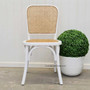 Oak Timber and Rattan Saxon Chair in Distressed White, a coastal design staple for modern dining rooms