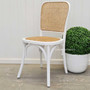 Distressed White Saxon Bentwood Chair offers a touch of Hamptons elegance for a chic dining atmosphere
