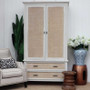 Brielle Rattan Wardrobe Cupboard - Stone/Natural Rattan - Sold Out