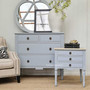 Quality and style converge in the Distressed Grey Elissa Bedside, enhancing any home office setting