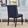 Leclerc Black Linen Dining Chair, Sophisticated Addition to Any Dining Space, Back Angled View