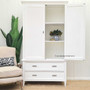 Interior configuration of the wardrobe, highlighting the customizable storage options with removable shelves.