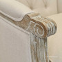 Weathered oak arms in detail, showcasing the stability and style of this exquisite armchair.