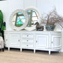 Transform your dining room with the grandeur of Canalside Interiors' Francia Grande Sideboard, offering both timeless beauty and practical storage in a classical distressed white finish
