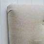 A detail of the Euston Headboard's tufting, embodying the essence of coastal chic in a quality bedroom ensemble - Canalside Interiors