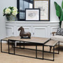Styling inspiration, showcasing the coffee table set in a modern lounge setting, complemented by contemporary decor.