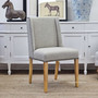 Leclerc Cream Chair with Brass Stud Detail, Timeless Appeal for Modern Living Spaces, Front Angled Perspective