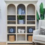 Biblioteque Bookshelf adorned with decor, demonstrating its functionality and stylish appeal in a modern bedroom setting