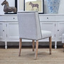 Leclerc Blue Ticking Stripe Dining Chair, Seaside Inspiration for Dining Spaces, Back Angled View