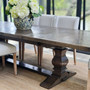 Featuring a unique parquetry top, the Danbury Oak Table in dark espresso finish stands as a centerpiece in Canalside Interiors' array of quality furniture