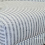 Luxurious blue-striped fabric of the Ascott Armchair, perfect for accenting a lounge room with a hint of Hamptons elegance