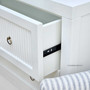 Open drawer of the Sorrento Chest showing the metal runners, combining modern functionality with classical aesthetics