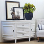 Side view of the Francia Petite Curved Sideboard, reflecting the timeless design and quality storage suitable for any living space