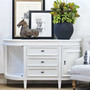 Detail of the Francia Petite's storage options, offering concealed and ample space for a clutter-free bedroom or living room.