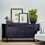 French Louis Buffet Distressed Black FRENCH  FURNITURE, HAMPTONS Style, PLANTATION Style, LIVING TV Media & Storage, TABLES Sideboards & Buffets, STORAGE, STORAGE Sideboards & Buffets, French Louis Buffet Grande Large
