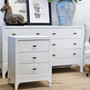 Detailed view of the Camille Chestâ€™s top, illustrating the perfect space for displaying decor in a coastal bedroom