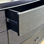 Detail of the drawer texture on the Claremont Chest, emphasizing the timeless and quality rattan craftsmanship