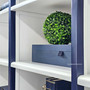 Angled perspective of the Grange Bookcase showcasing its minor distressing and spacious storage | Classical Detail.