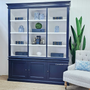 Grange 3 Door Wall Unit, open shelves invitingly styled in a library, perfect for timeless interiors | Spacious and Chic