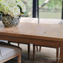 View of the Hayworth Table, illustrating its spacious surface, perfect for entertaining and daily dining