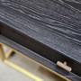 Close up detail  of the St Lucia Coffee Table showing the textured black finish