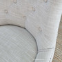 Bennet Black Oak Leg Dining Chair, Luxurious Comfort in Cream Linen Blend Upholstery, Top Perspective