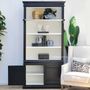 Ensemble of the Grange Bookshelf with base door open showing its great storage capability.