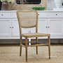 Noda Oak Wood Dining Chair, Harmonious Combination of Oak and Rattan, Side Shot