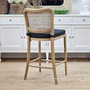 Contemporary Noda Solid Oak Kitchen Stool, rear view