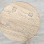 Close-up of the Vintage Teak Kitchen Stool’s edges, displaying the hand-sanded finish and rich, weathered patina.