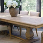 Chesterton oak parquetry dining table in a modern Hamptons-inspired dining room.
