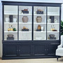 Grange Wall Unit styled in a Hamptons living room, highlighting the striking black-and-white contrast.