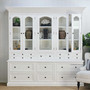 Front-facing view of the Key Largo 5 Door Display Wall Unit in white, showcasing its symmetrical design and timeless form with door ajar