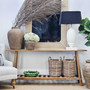 Minimalist setting featuring the Vintage Teak Console, complementing modern, rustic, and Hamptons-style interiors.