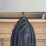 Close up of Margaux lamp showing hand-distressed black texture